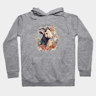 Floral Goat Hoodie